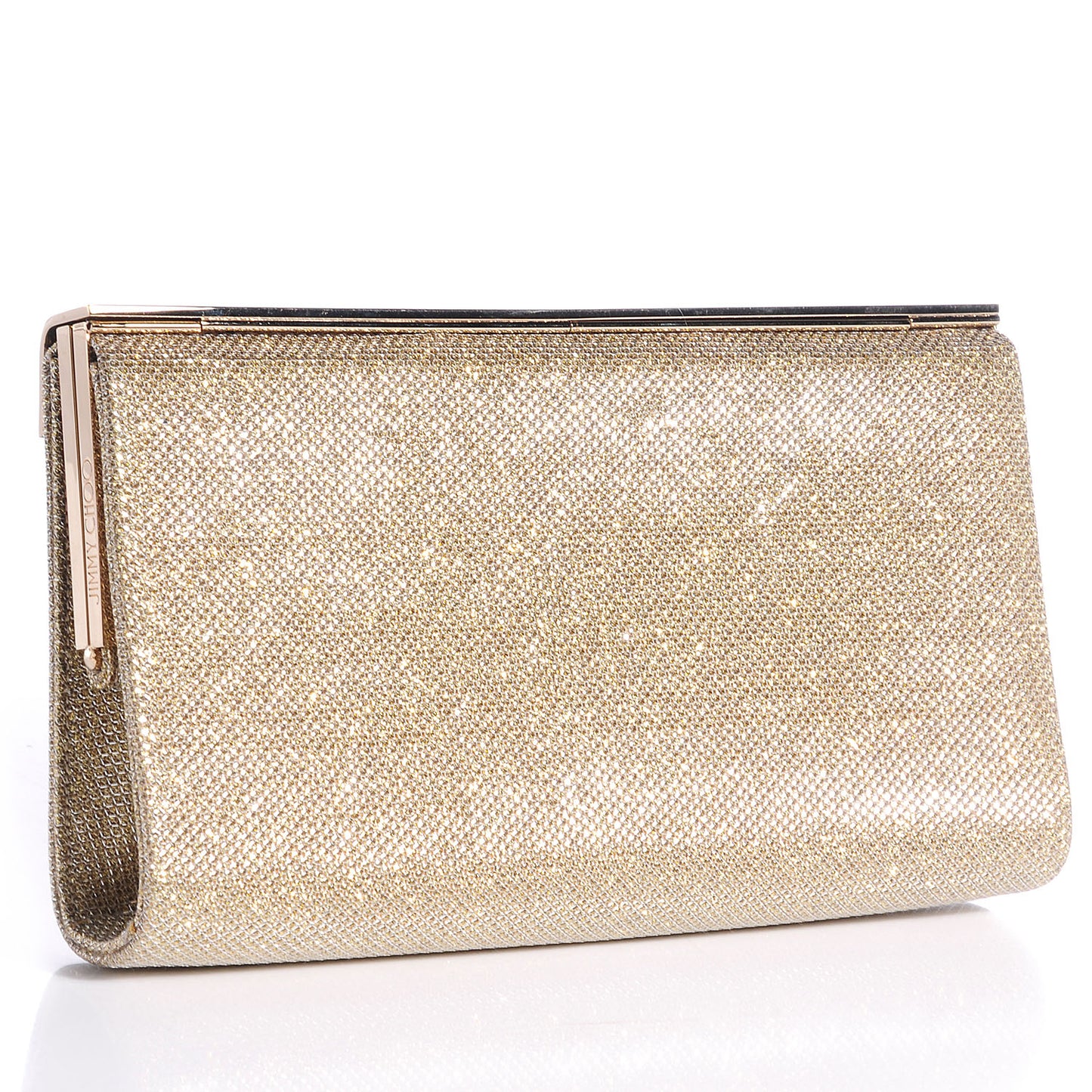 Glitter Fabric Cayla Clutch Metallic Gold