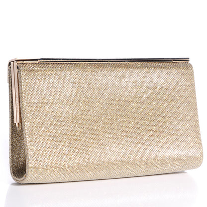 Jimmy Choo Glitter Fabric Cayla Clutch Metallic Gold 3 of 9