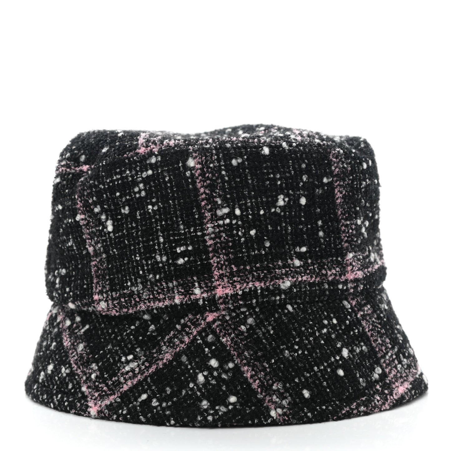 Tweed Bucket Hat M Black Pink