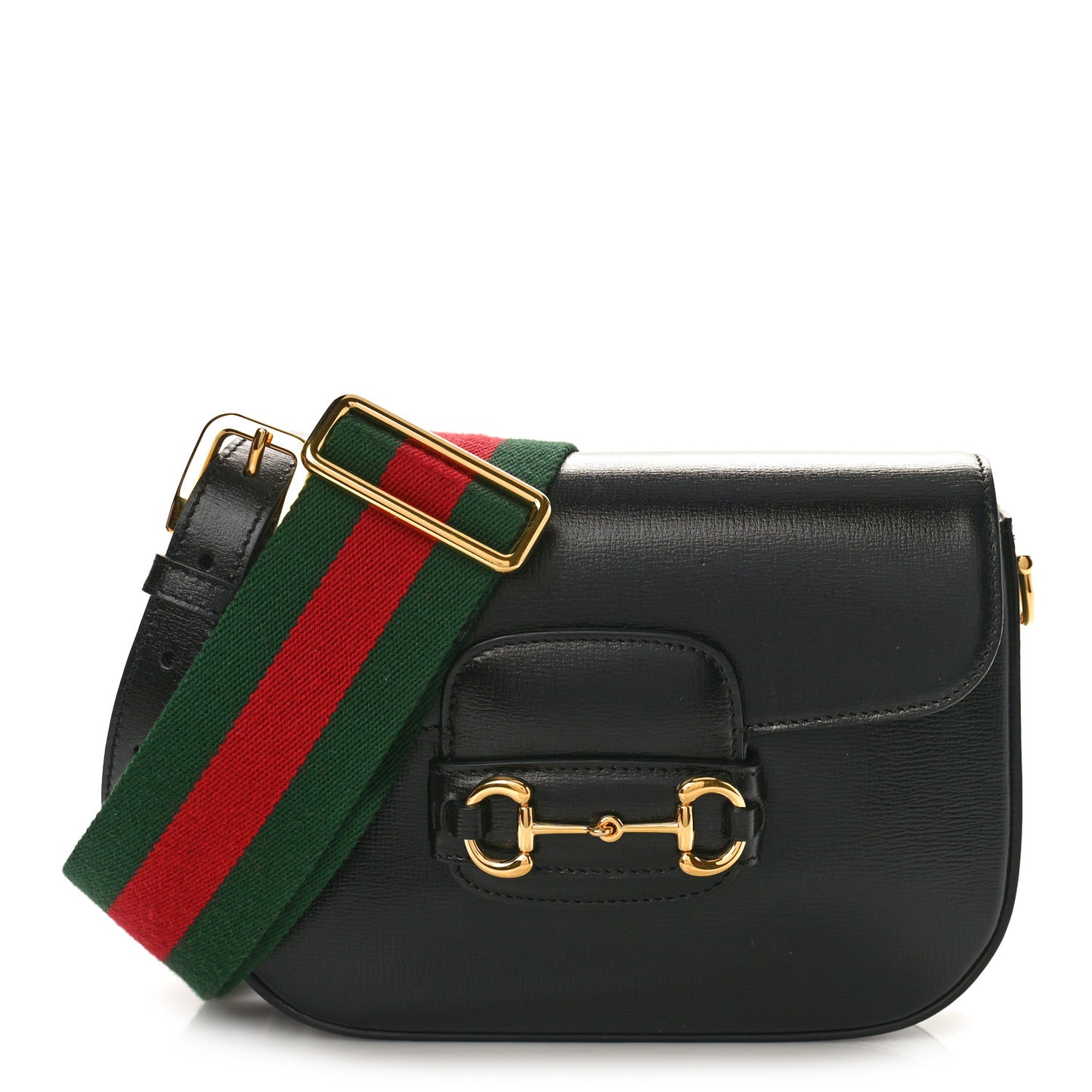 Azalea Calfskin Web Mini Horsebit 1955 Shoulder Bag Black