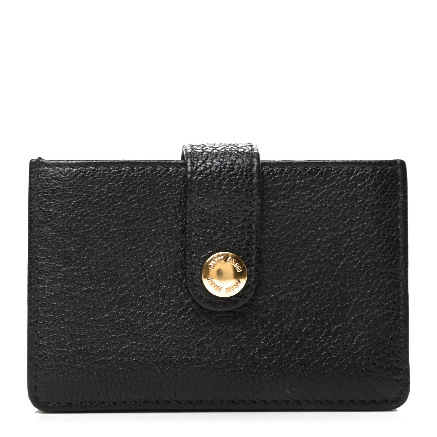 Miu Miu Goatskin Madras Accordion Card Holder Black 1 of 7