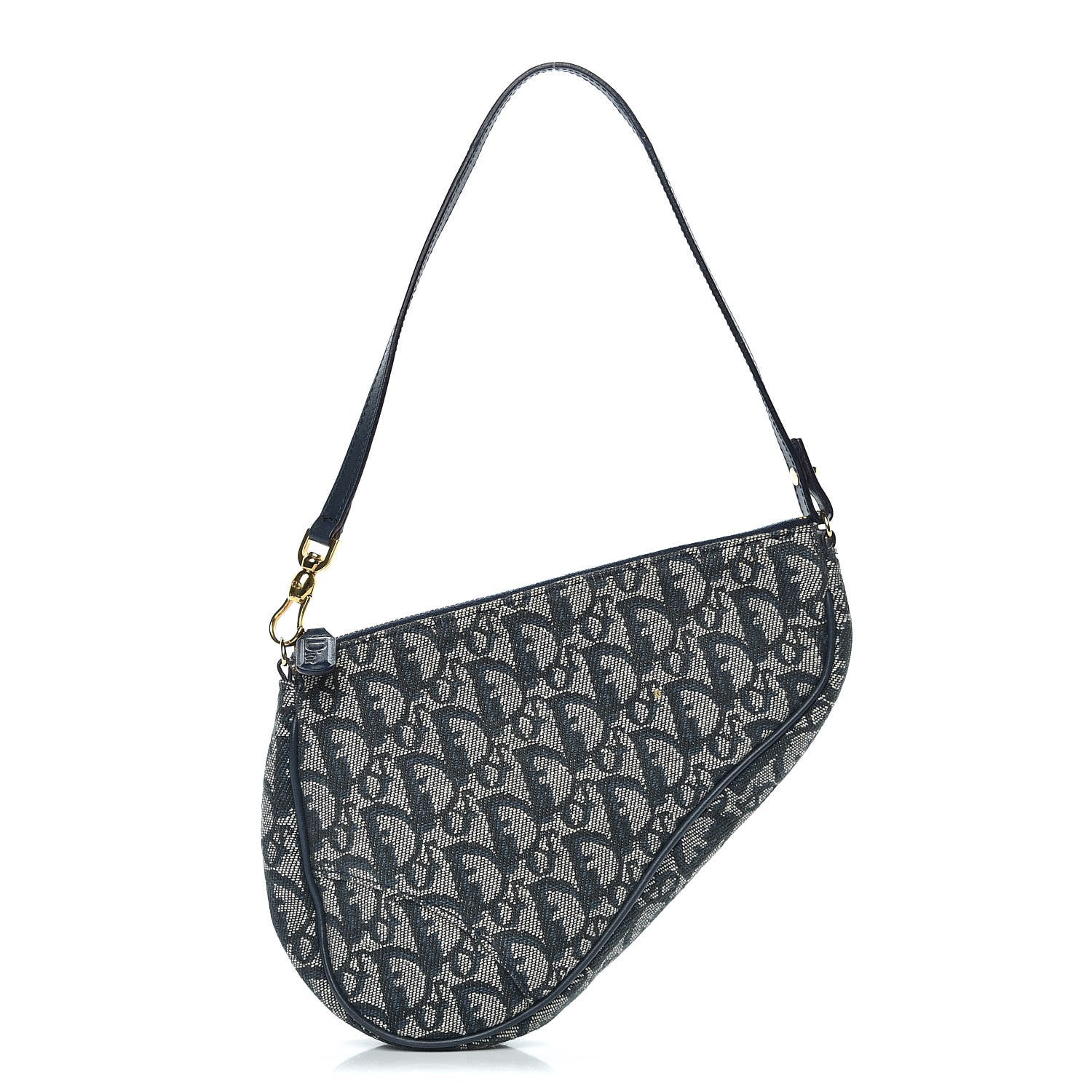 Christian Dior Monogram Mini Saddle Pochette Navy 1 of 11