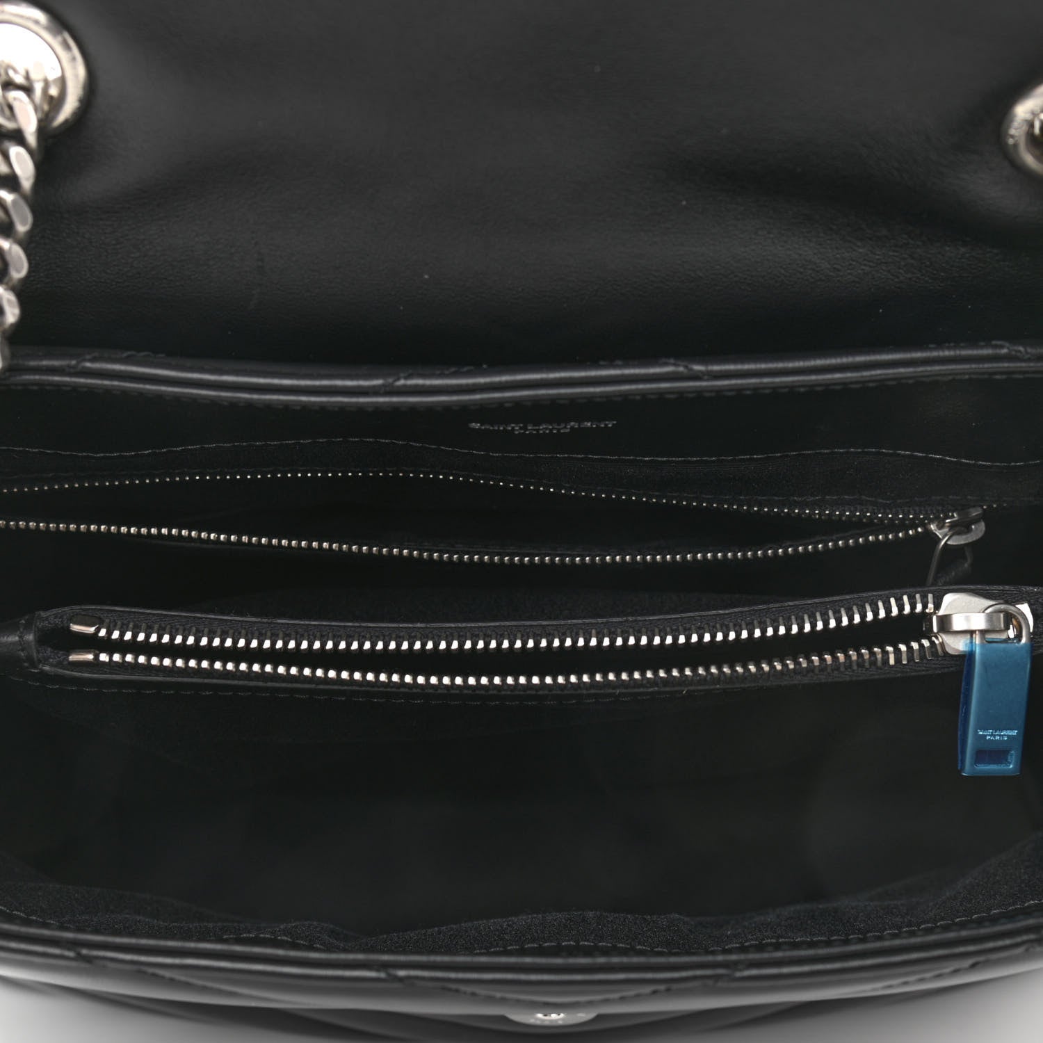 Saint Laurent Calfskin Y Quilted Monogram Medium Loulou Chain Satchel Black 5 of 11
