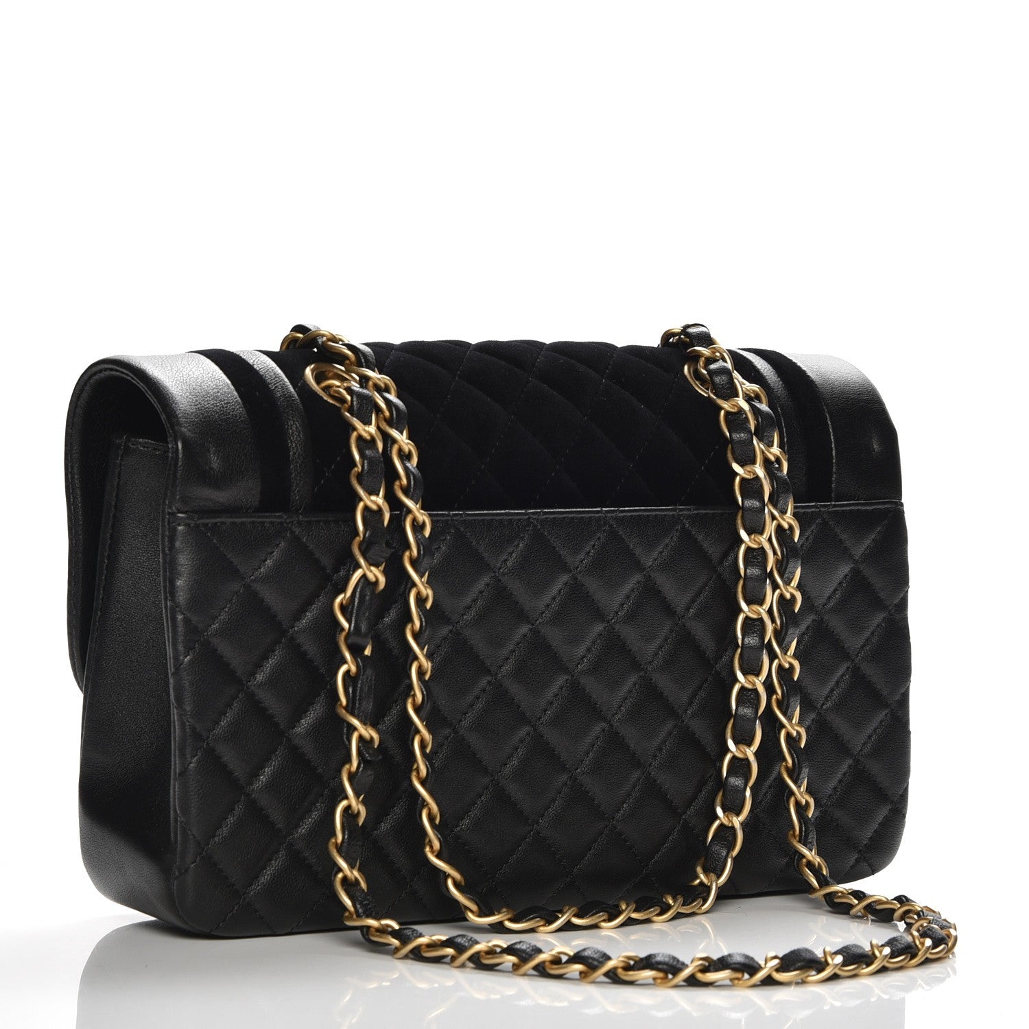 Chanel Metallic Lambskin Velvet Quilted Medium Flap Black 3 of 8