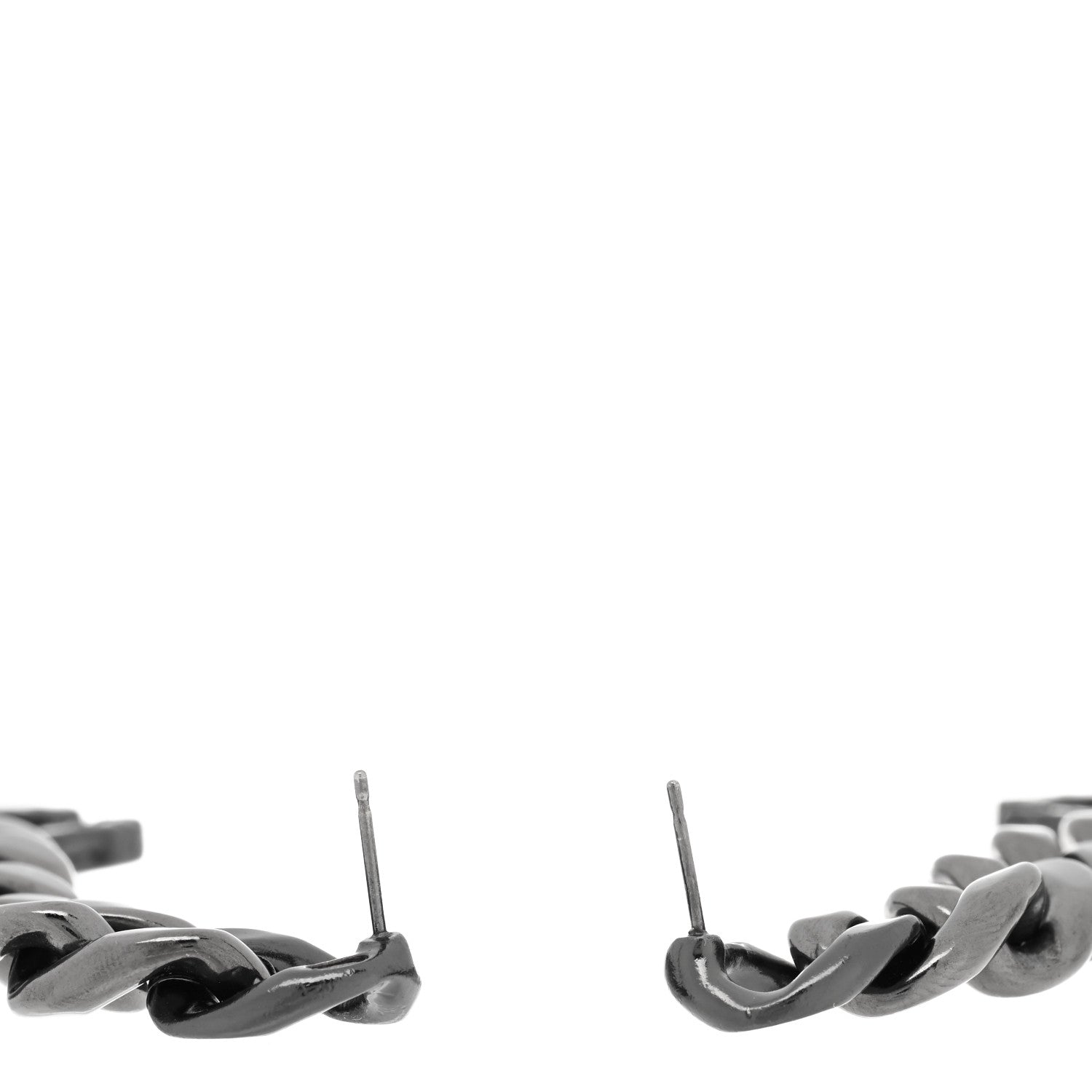 Chanel Metal CC Pick Drop Earrings Ruthenium 3 of 4