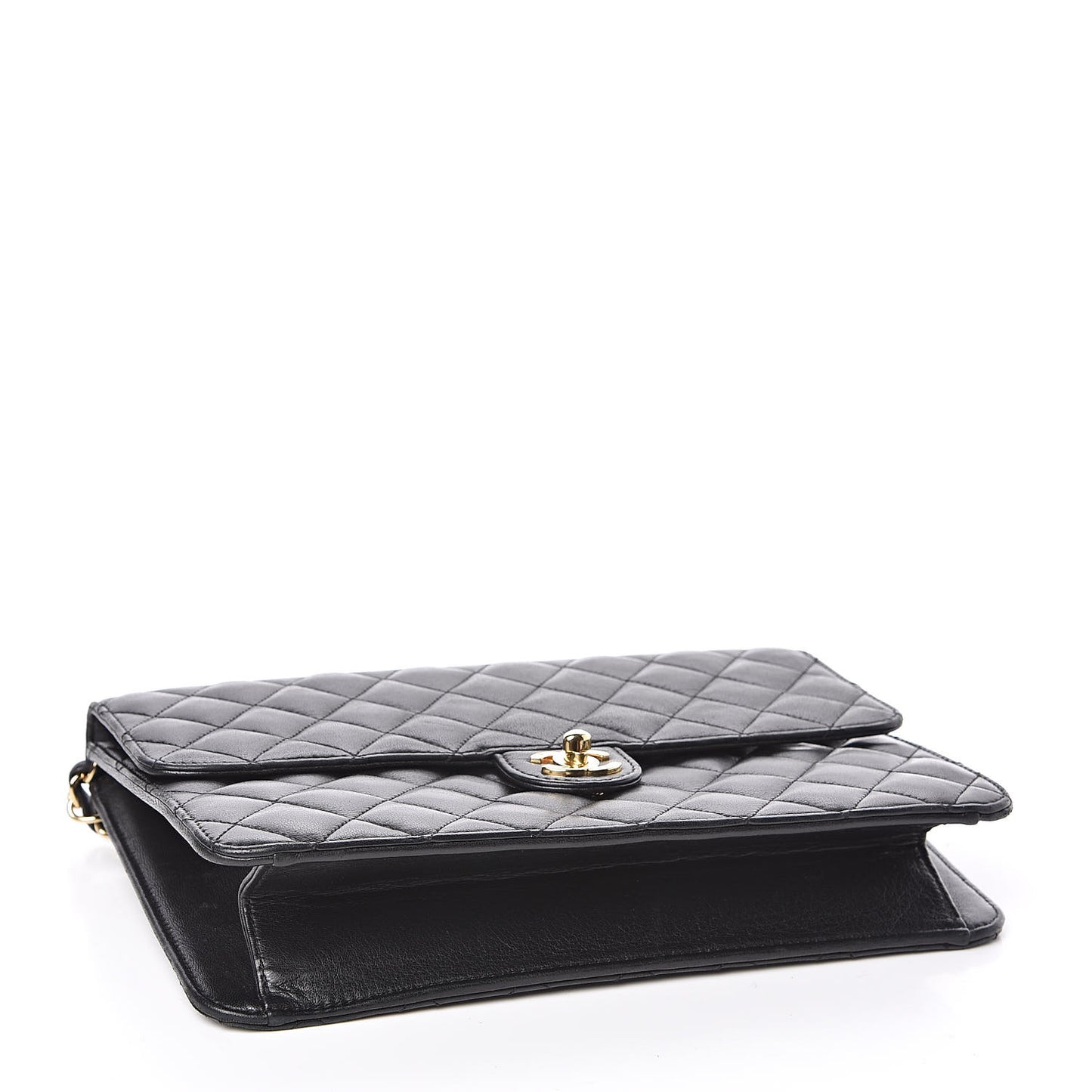 Lambskin Quilted Medium Single Flap Black