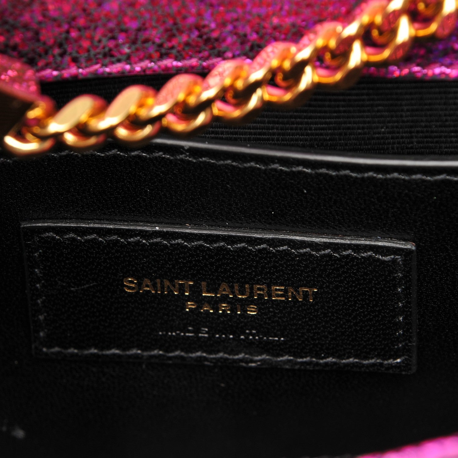 Saint Laurent Metallic Calfskin Small Classic Monogram Kate Satchel Fuchsia 6 of 6