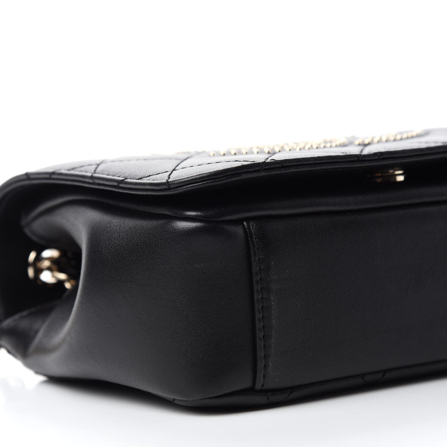 Chanel Lambskin Quilted Studded CC Flap Black 6 of 10