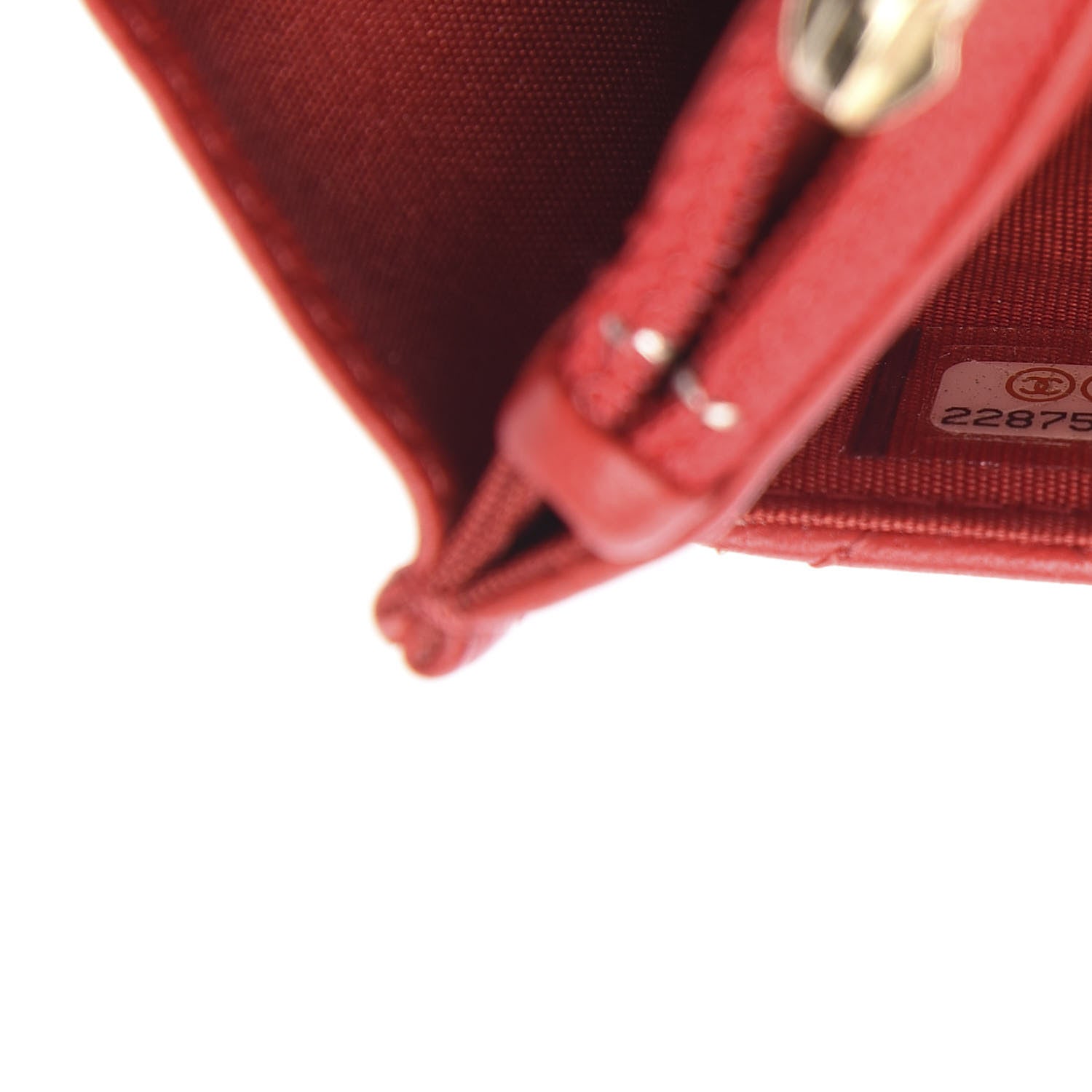 Chanel Lambskin Quilted Boy Wallet On Chain WOC Red 7 of 11