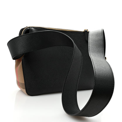 Burberry Soft Grain Calfskin House Check Small Helmsley Crossbody Black 3 of 10