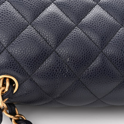 Chanel Caviar Quilted Jumbo Double Flap Navy Blue 12 of 12