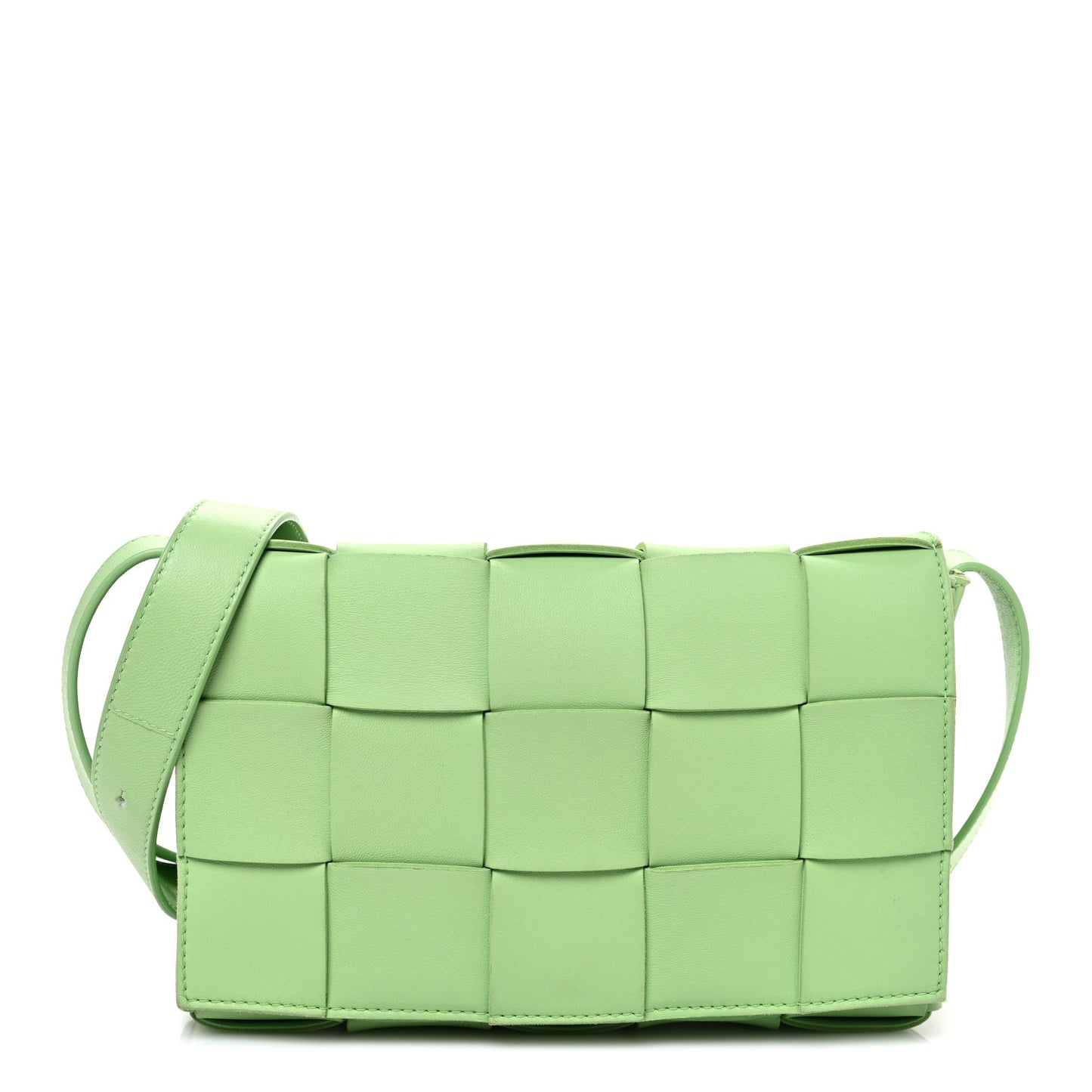 Lambskin Maxi Intrecciato Cassette Crossbody Bag Green