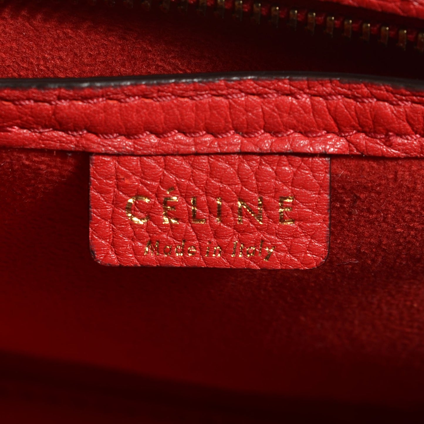 Drummed Calfskin Nano Luggage Coquelicot