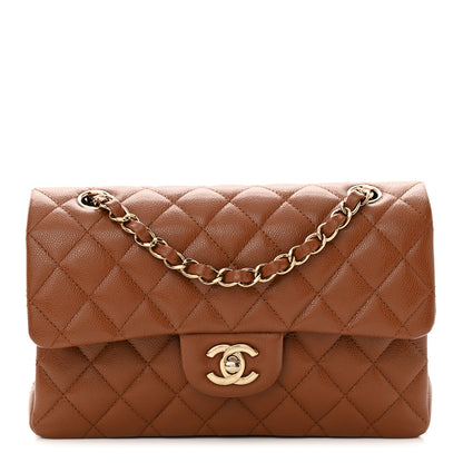 Chanel Caviar Quilted Small Double Flap Light Brown 1 of 12