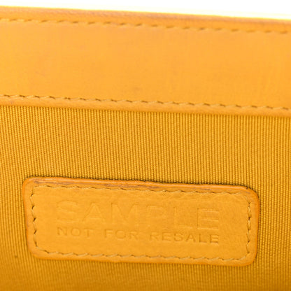 Chanel Calfskin Chevron Embroidered Medium Flap Yellow 14 of 27
