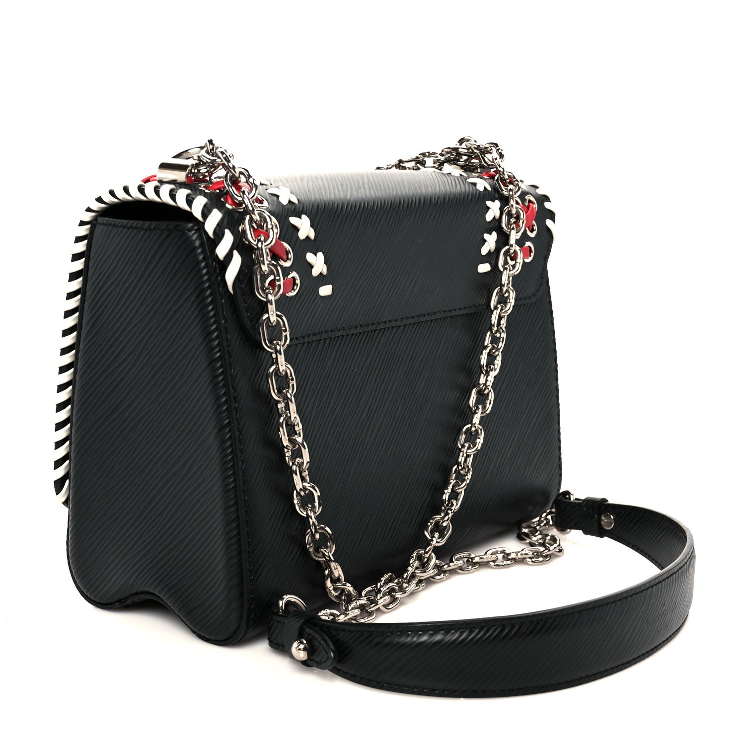 Louis Vuitton Epi Embroidered Twist Shoulder Bag MM  Black 4 of 11