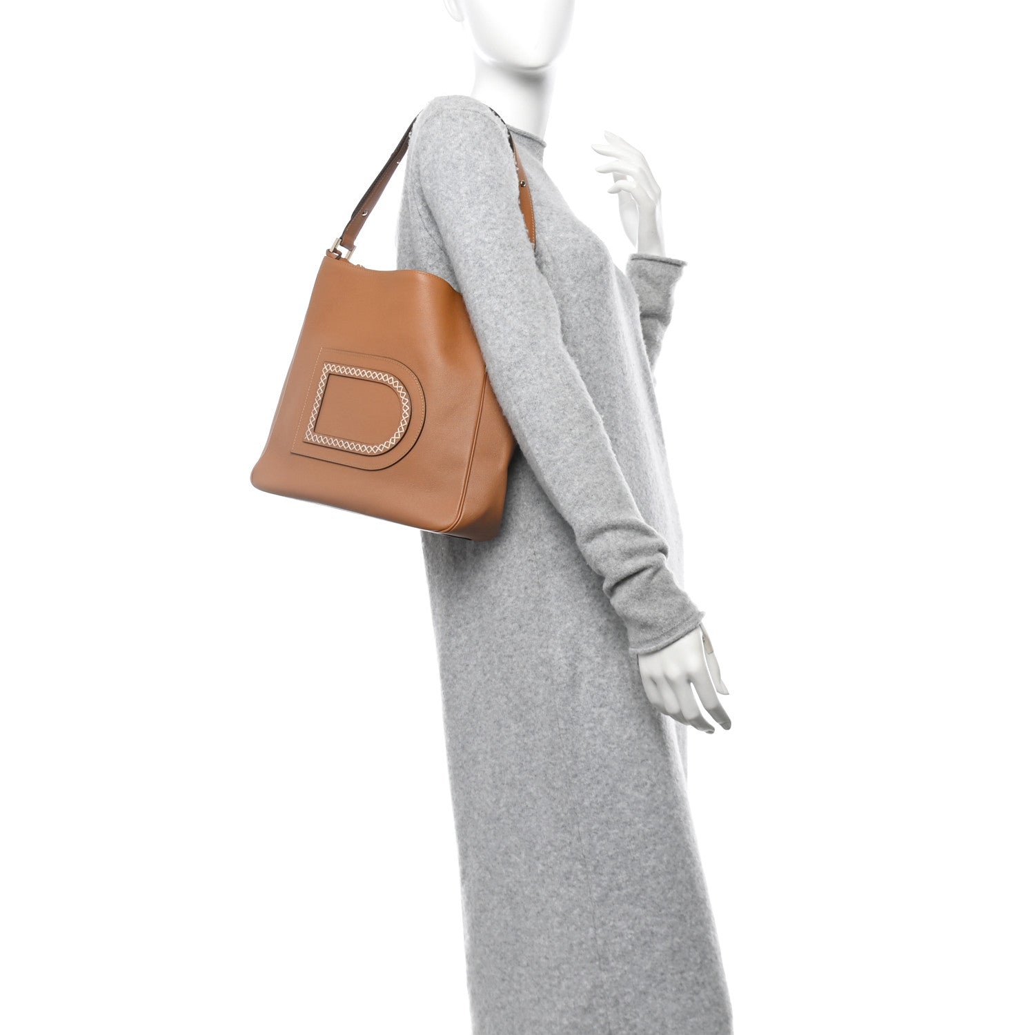 Delvaux Grained Calfskin Pin Surpique Bucket Vegetal Ivory 2 of 10