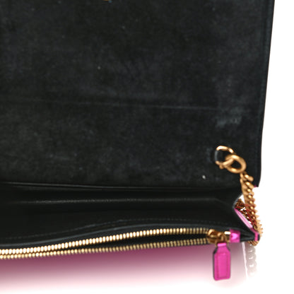 Saint Laurent Metallic Calfskin Classic Monogram Kate Tassel Chain Wallet Fuchsia 5 of 12