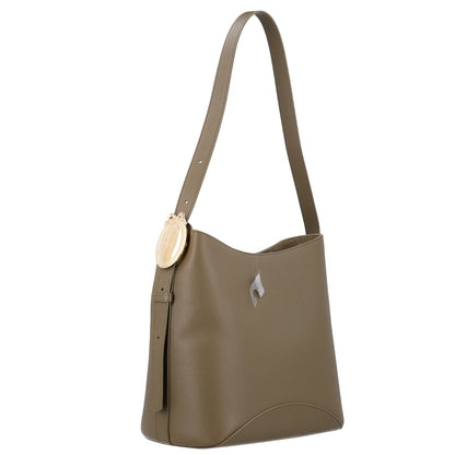 Christian Dior Grained Calfskin Medium Medaillon Bucket Bag Khaki 3 of 8