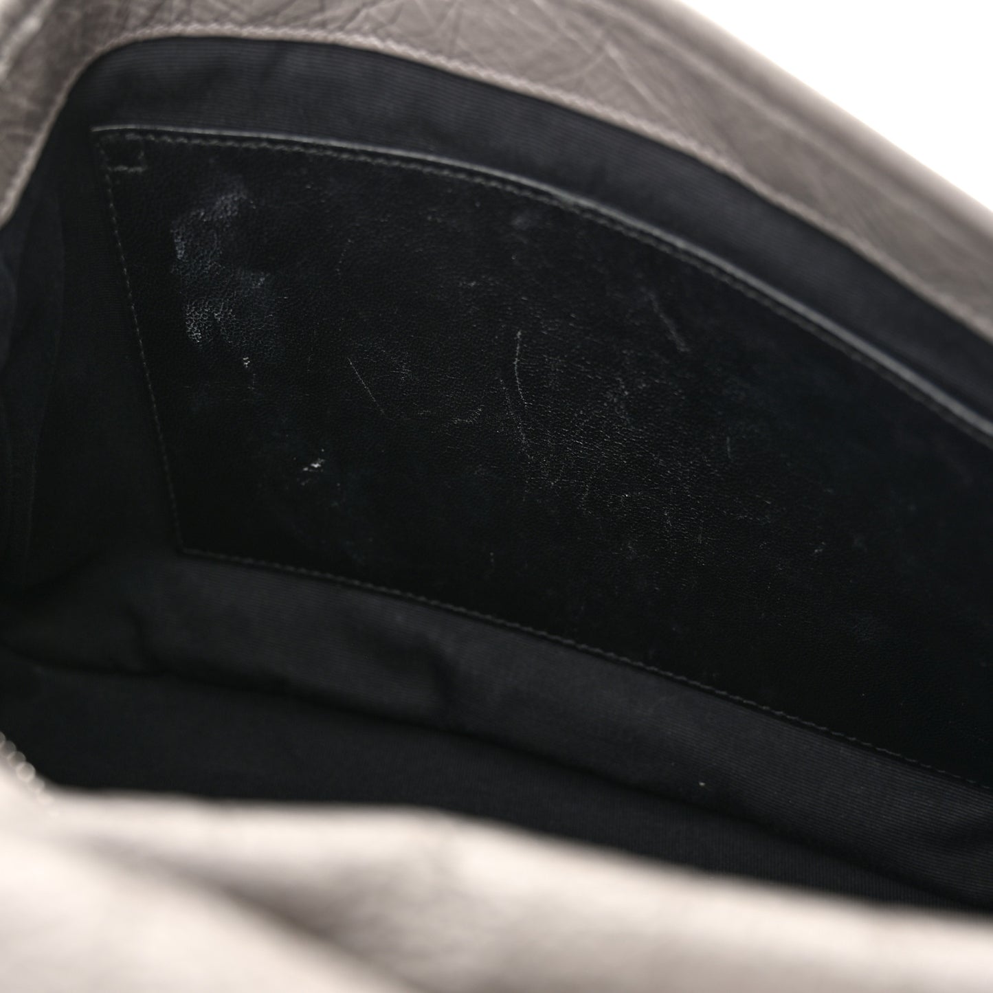 Crinkled Calfskin Matelasse Monogram Medium Niki Chain Satchel Fog