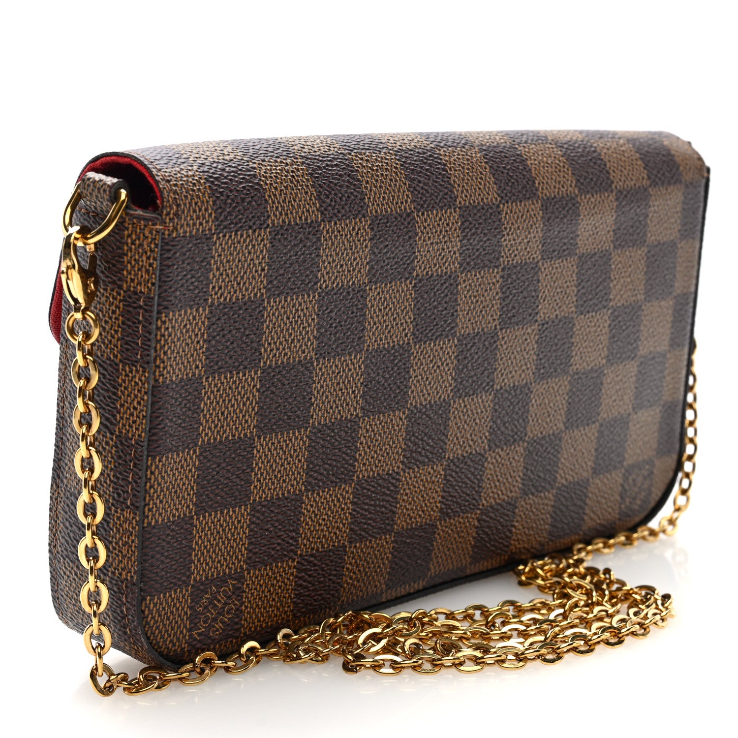 Louis Vuitton Damier Ebene Pochette Felicie Chain Wallet 4 of 10