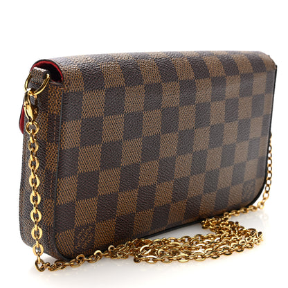Louis Vuitton Damier Ebene Pochette Felicie Chain Wallet 4 of 10