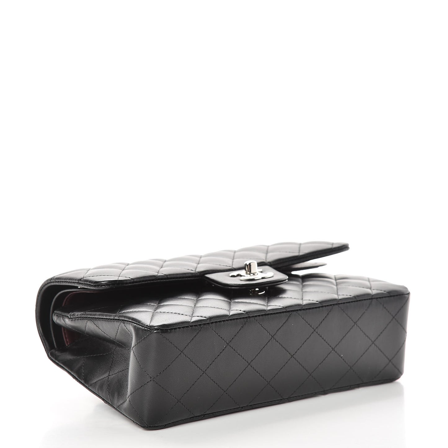Lambskin Quilted Small Double Flap Black