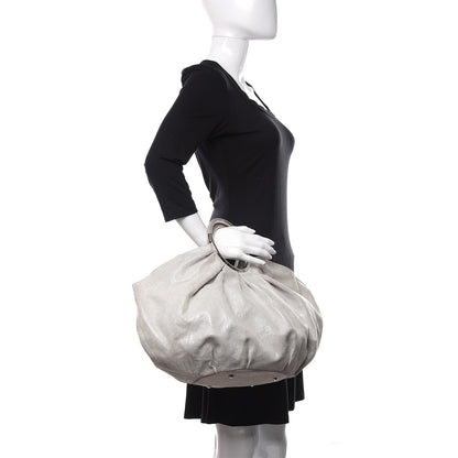Christian Dior Metallic Canvas Soft Babe Shopping Tote Grey 2 of 17