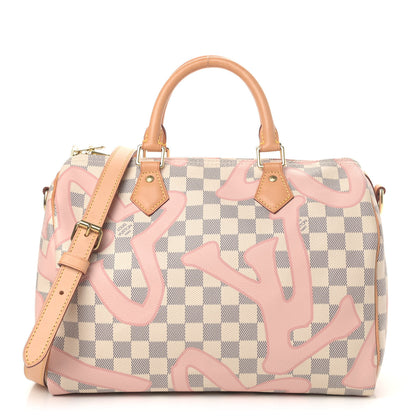 Louis Vuitton Damier Azur Tahitienne Speedy Bandouliere 30 Rose Ballerine 1 of 4