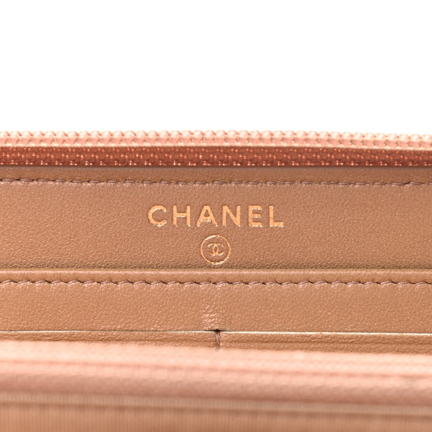 Chanel Patent Calfskin Quilted Boy L-Gusset Zip Wallet Dark Beige 6 of 10