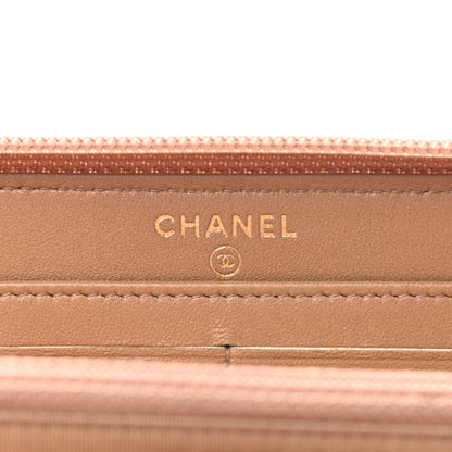 Chanel Patent Calfskin Quilted Boy L-Gusset Zip Wallet Dark Beige 6 of 10