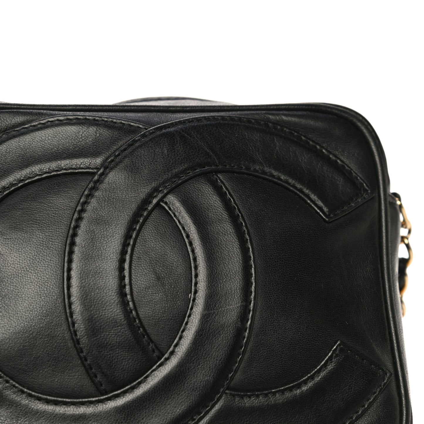 Lambskin CC Tassel Camera Case Black