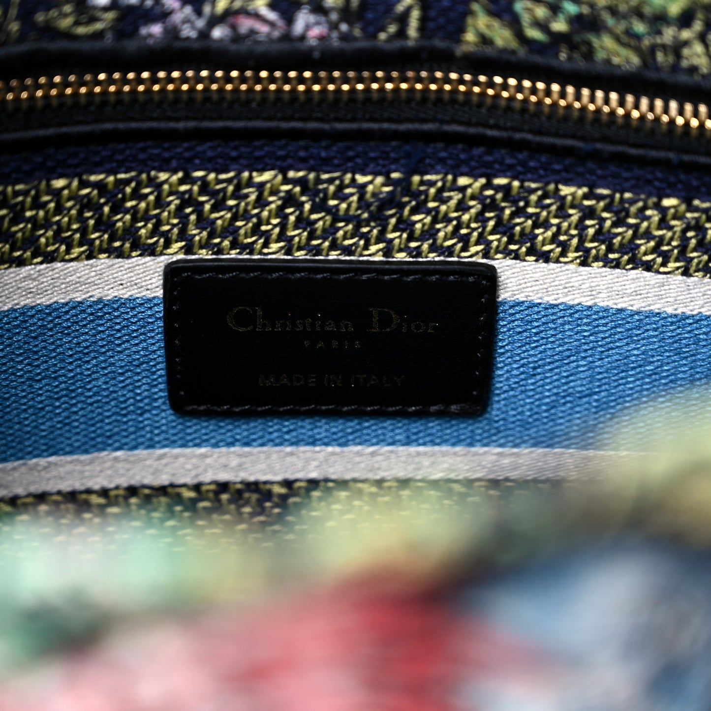 Canvas D-Constellation Embroidered Medium Lady D-Lite Bleu Multicolor