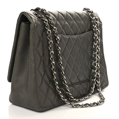 Chanel Caviar Quilted Maxi Single Flap Grey 2 of 9