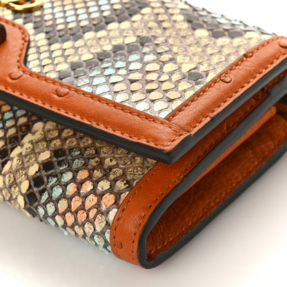Gucci Snakeskin Ostrich Diana Chain Wallet Butter Ivory Paradise Cloud Natural Gold 8 of 9