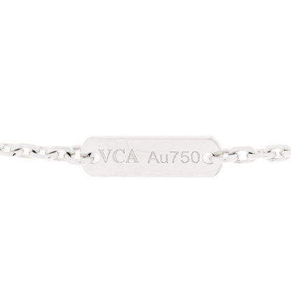 Van Cleef & Arpels 18K White Gold Chalcedony Vintage Alhambra Pendant Necklace 5 of 5