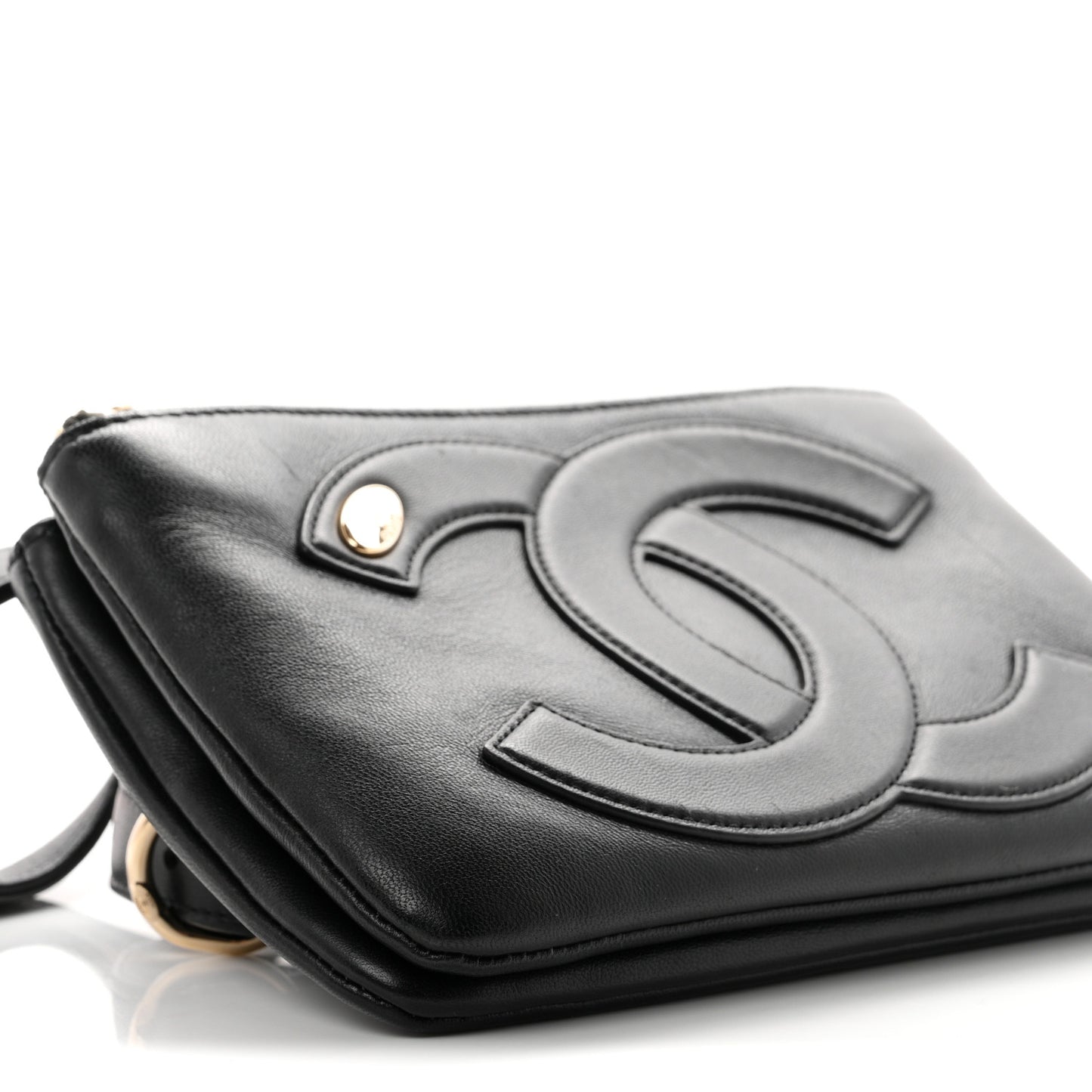 Lambskin CC Mania Waist Belt Bag Black