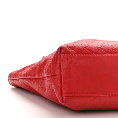 Gucci Guccissima Medium Zippered Shopping Tote Red 10 of 12