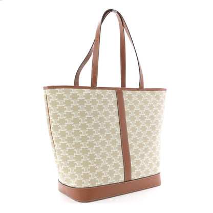 Celine Triomphe Canvas Calfskin Medium Cabas Bag Grege 3 of 11