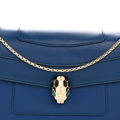 Bulgari Calfskin Serpenti Forever Shoulder Bag Navy 9 of 13