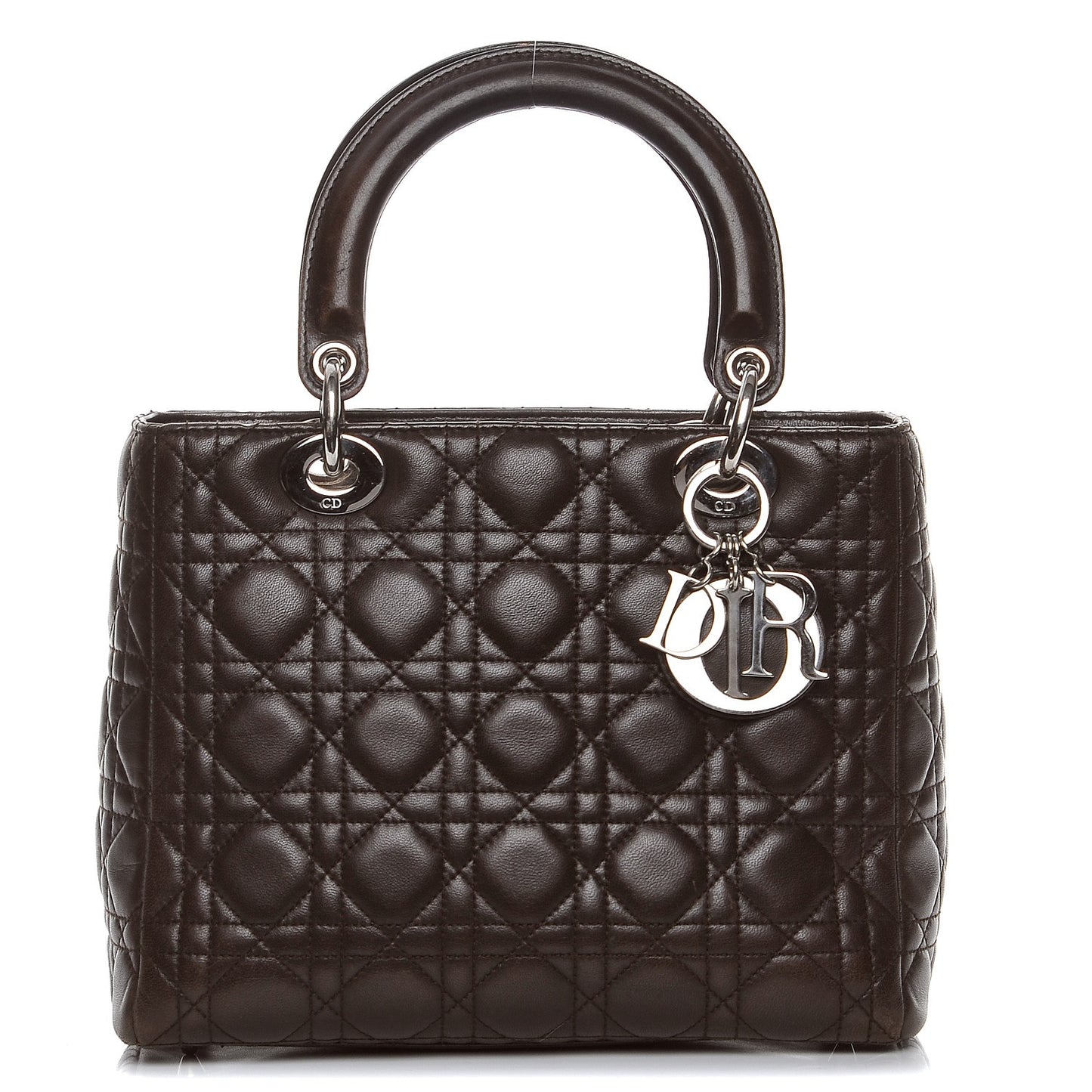 Lambskin Cannage Medium Lady Dior Dark Brown