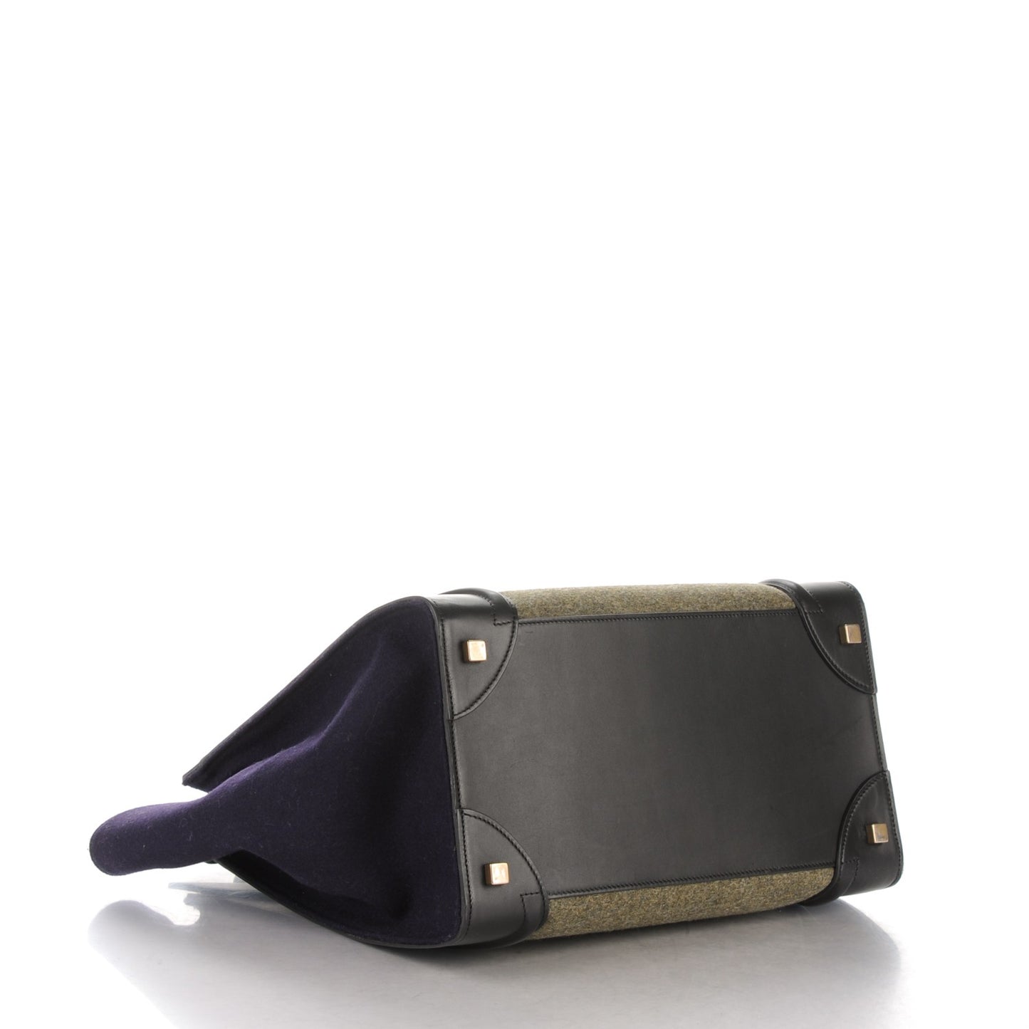 Smooth Calfskin Felt Mini Tri-Color Luggage Khaki
