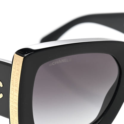 Chanel Acetate Rectangle Sunglasses 5435 Black 5 of 8