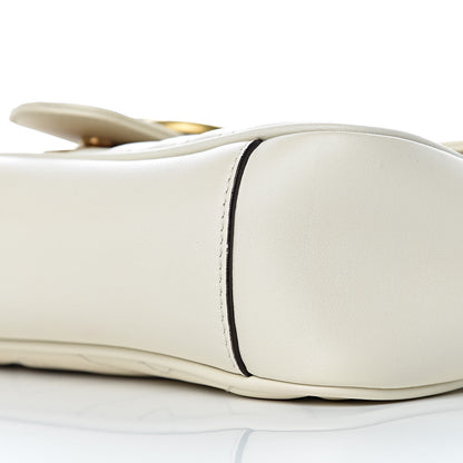 Gucci Calfskin Matelasse Small GG Marmont Shoulder Bag White 12 of 13