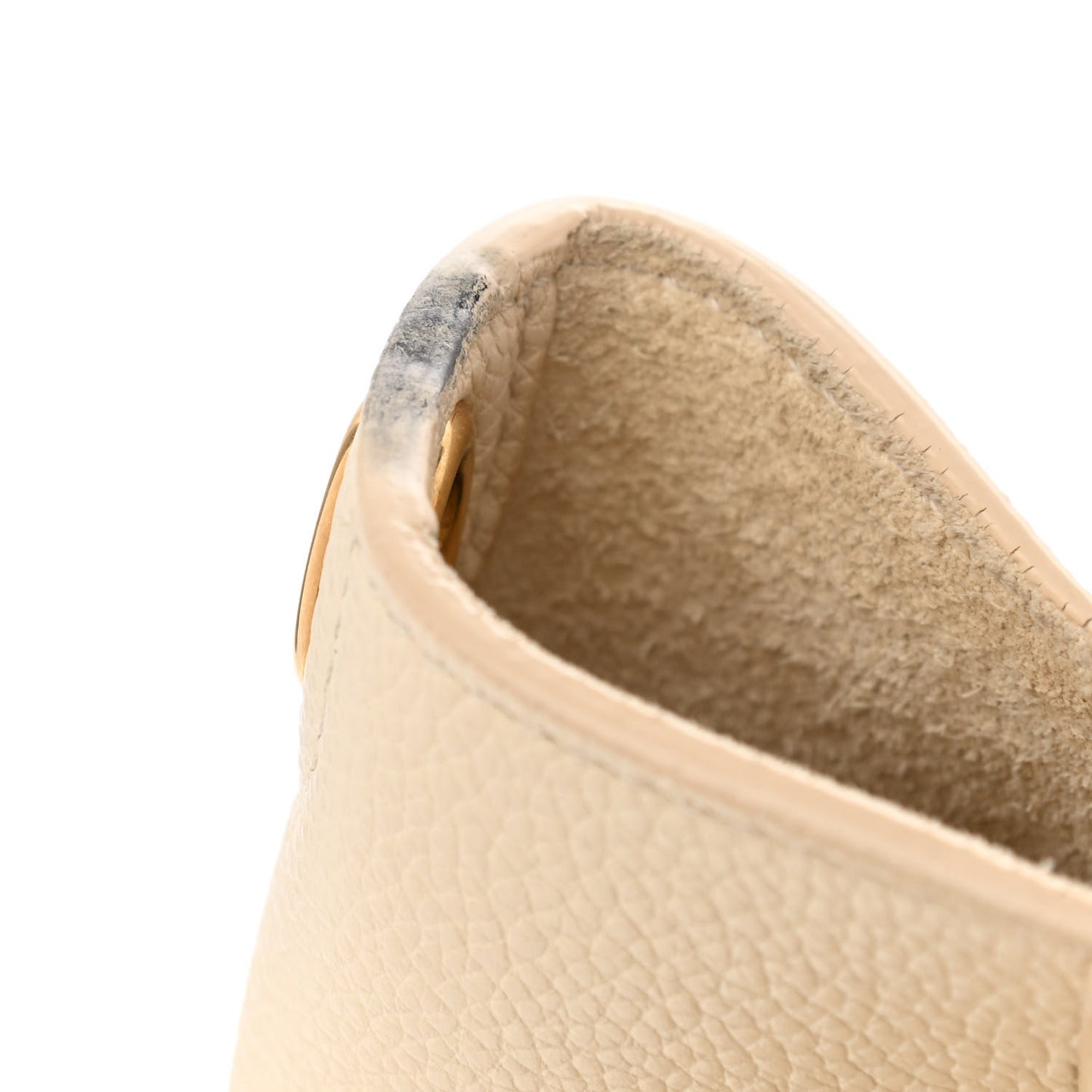 Soft Grained Calfskin Small Sangle Bucket Bag Vanilla