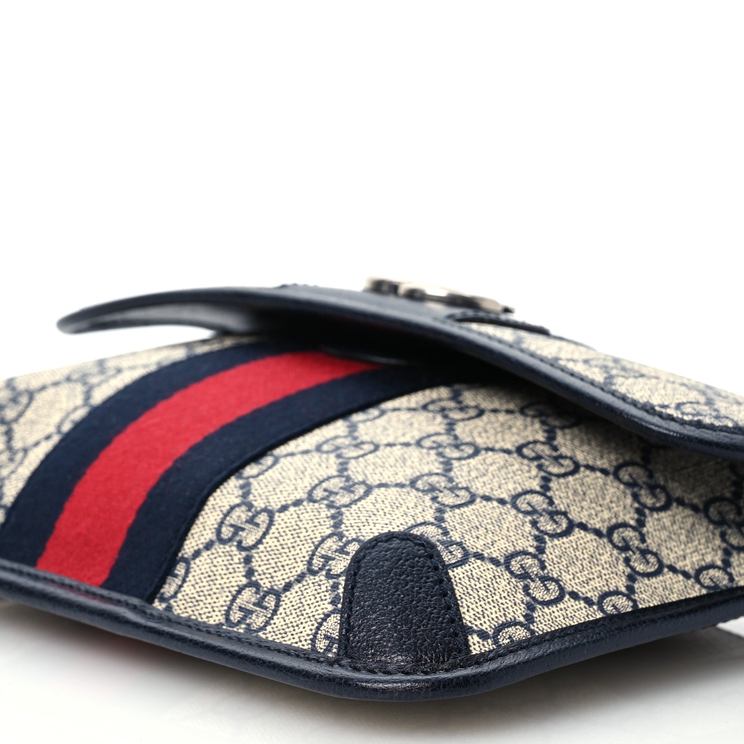 Gucci GG Supreme Monogram Web Small Ophidia Belt Bag 90 36 Beige Navy 9 of 11