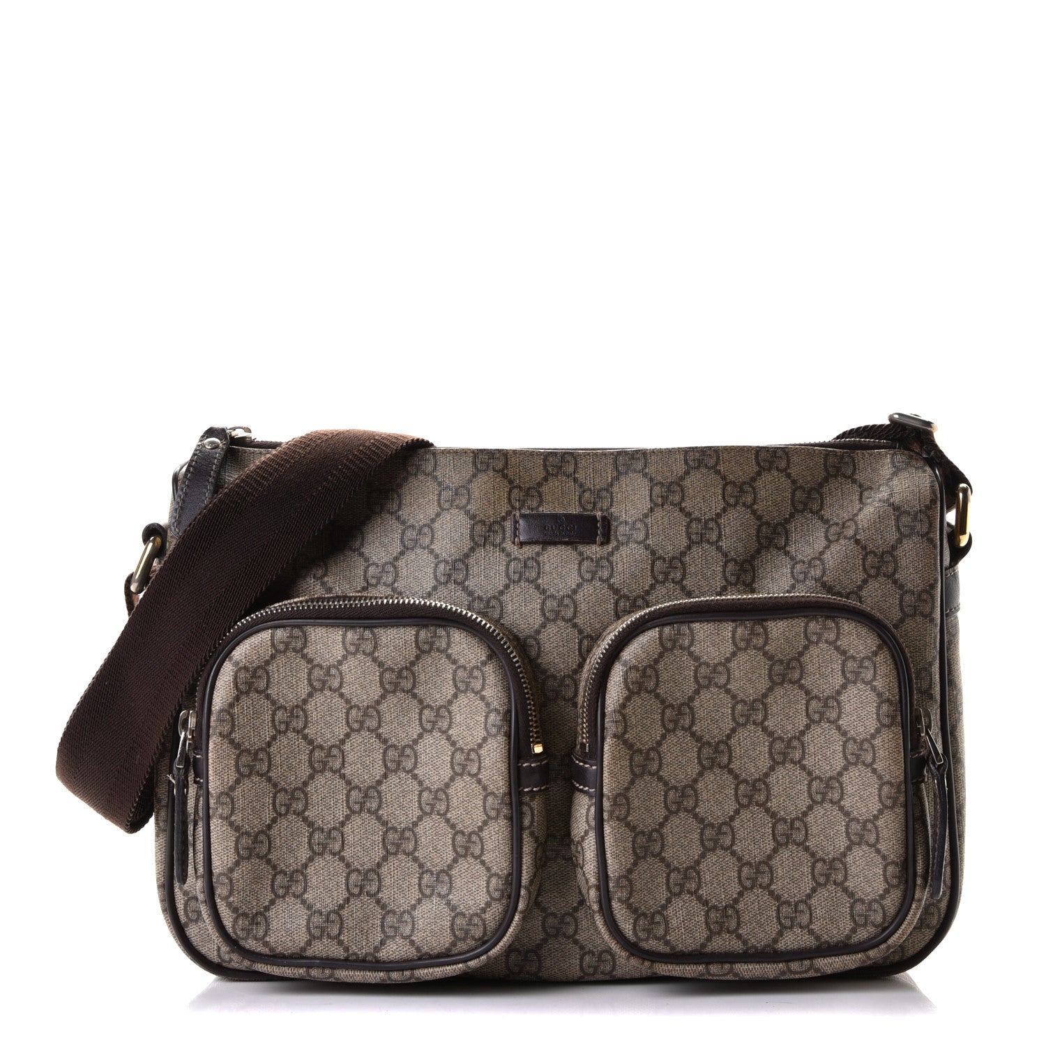 Gucci GG Plus Monogram Front Pocket Messenger Dark Brown 1 of 8