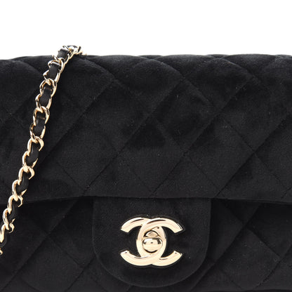 Chanel Velvet Quilted Mini Rectangular Pearl Crush Flap Black 10 of 10