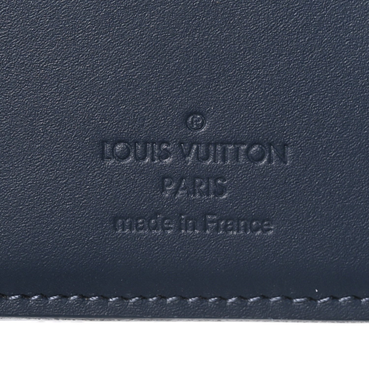 Louis Vuitton Calfskin Monogram Shadow Pocket Organizer Navy Blue White 6 of 7