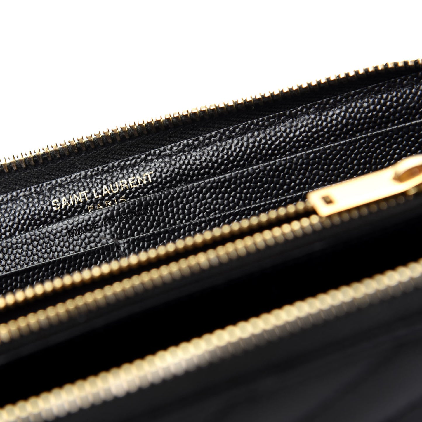 Grain De Poudre Matelasse Chevron Monogram Zip Around Wallet Black